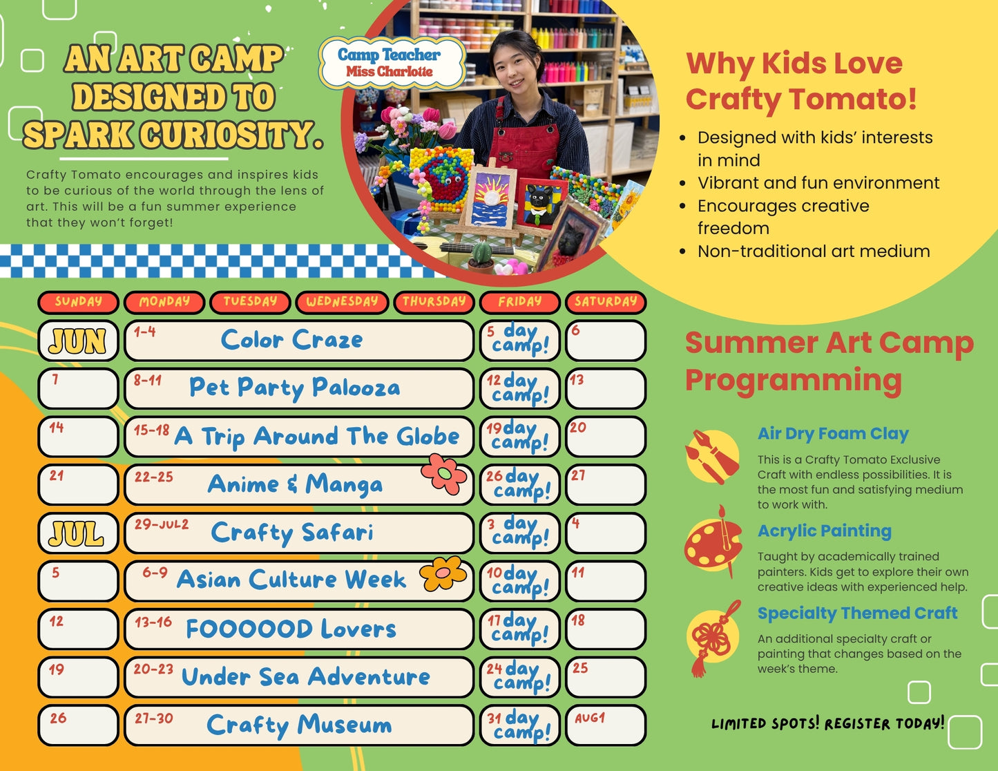 Crafty Tomato Summer Art Camp (Ages 6–12)