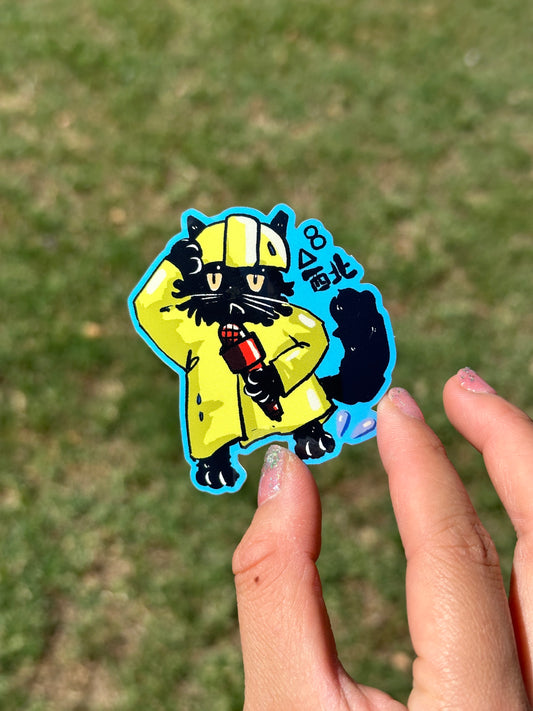 Typhoon News Reporter 八號 Cat Sticker