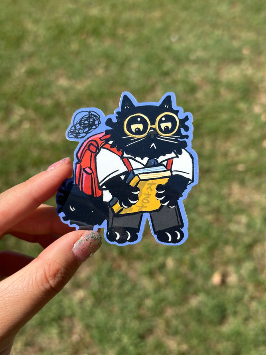 Scholar Cat Sticker