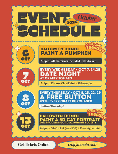 Craft Club Tuesday || Oct 13 • 6–9 PM || Black Cat Awareness Month - Paint a 3D Cat Portrait