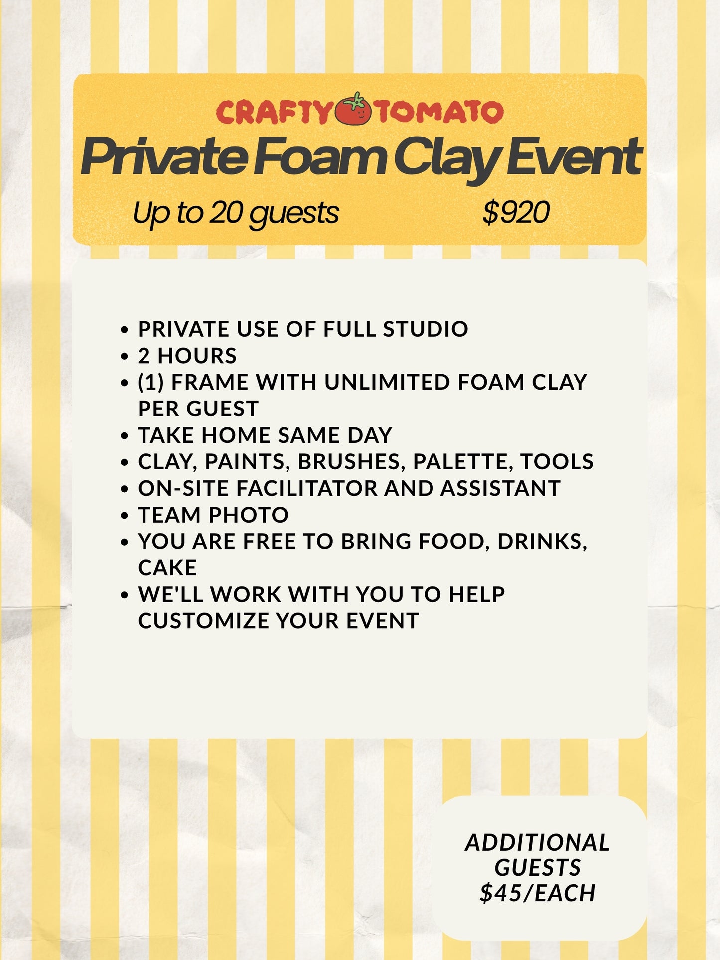 Private Foam Clay Party
