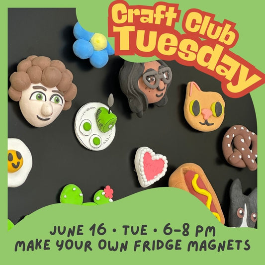 Craft Club Tuesday || Jun 16 • 6–8 PM || Make Your Own Mii Clay Magnets