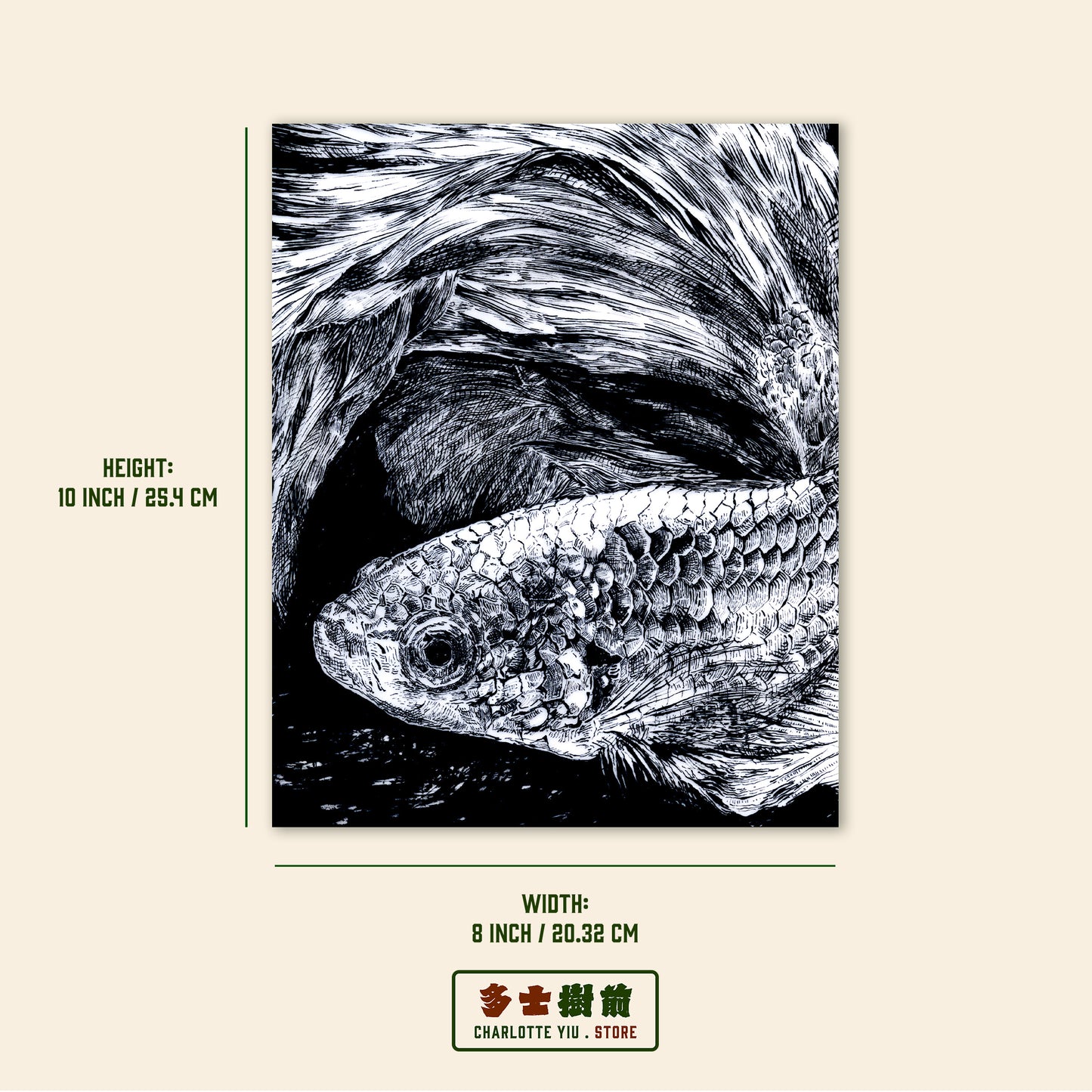 Beta Fish Illustration Poster -Farewell Collection