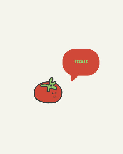 Crafty Tomato mascot introducing the weekly Thursday craft promotion