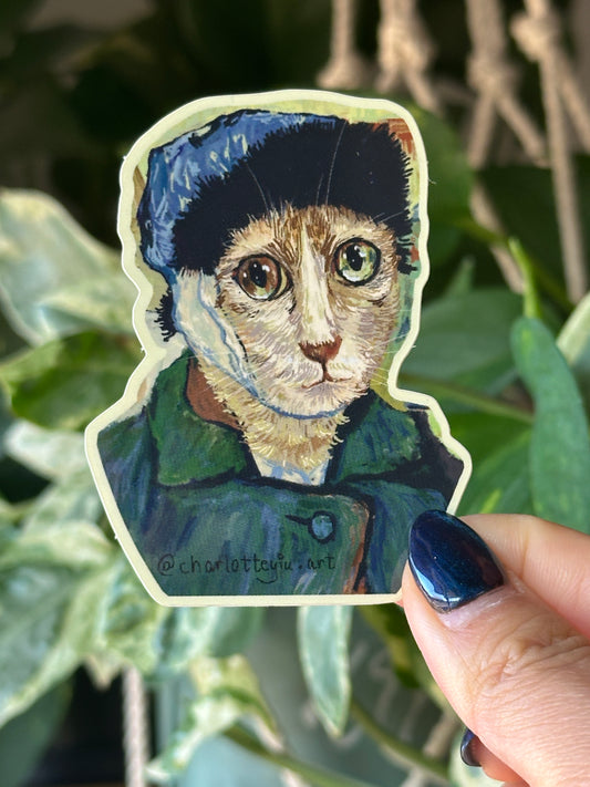 Van Gogh Cat Sticker
