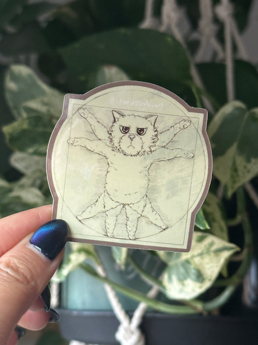Vitruvian Cat Sticker