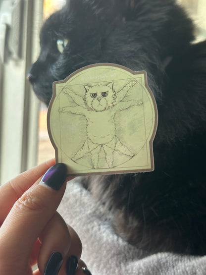 Vitruvian Cat Sticker