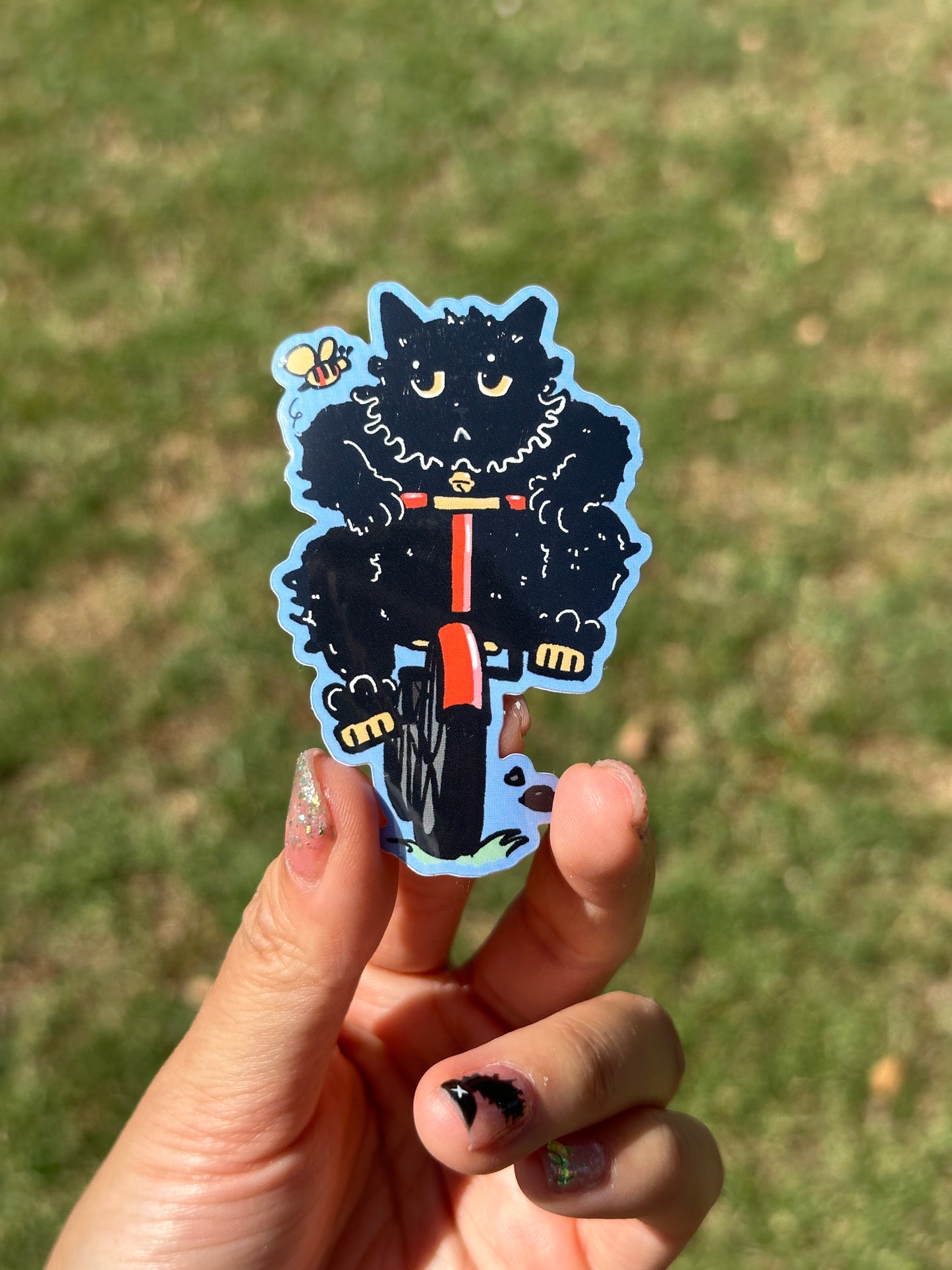 Biking Cat Sticker