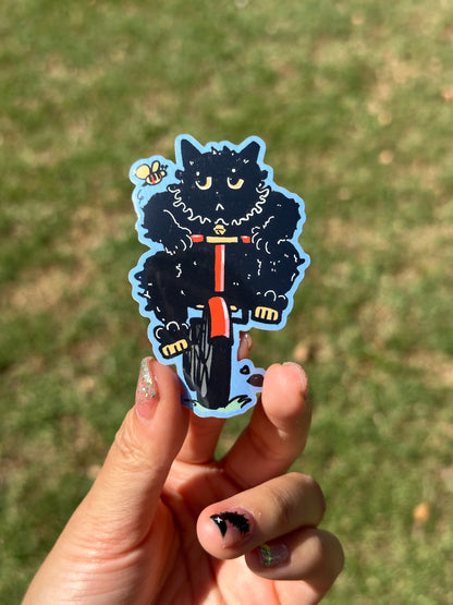 Biking Cat Sticker