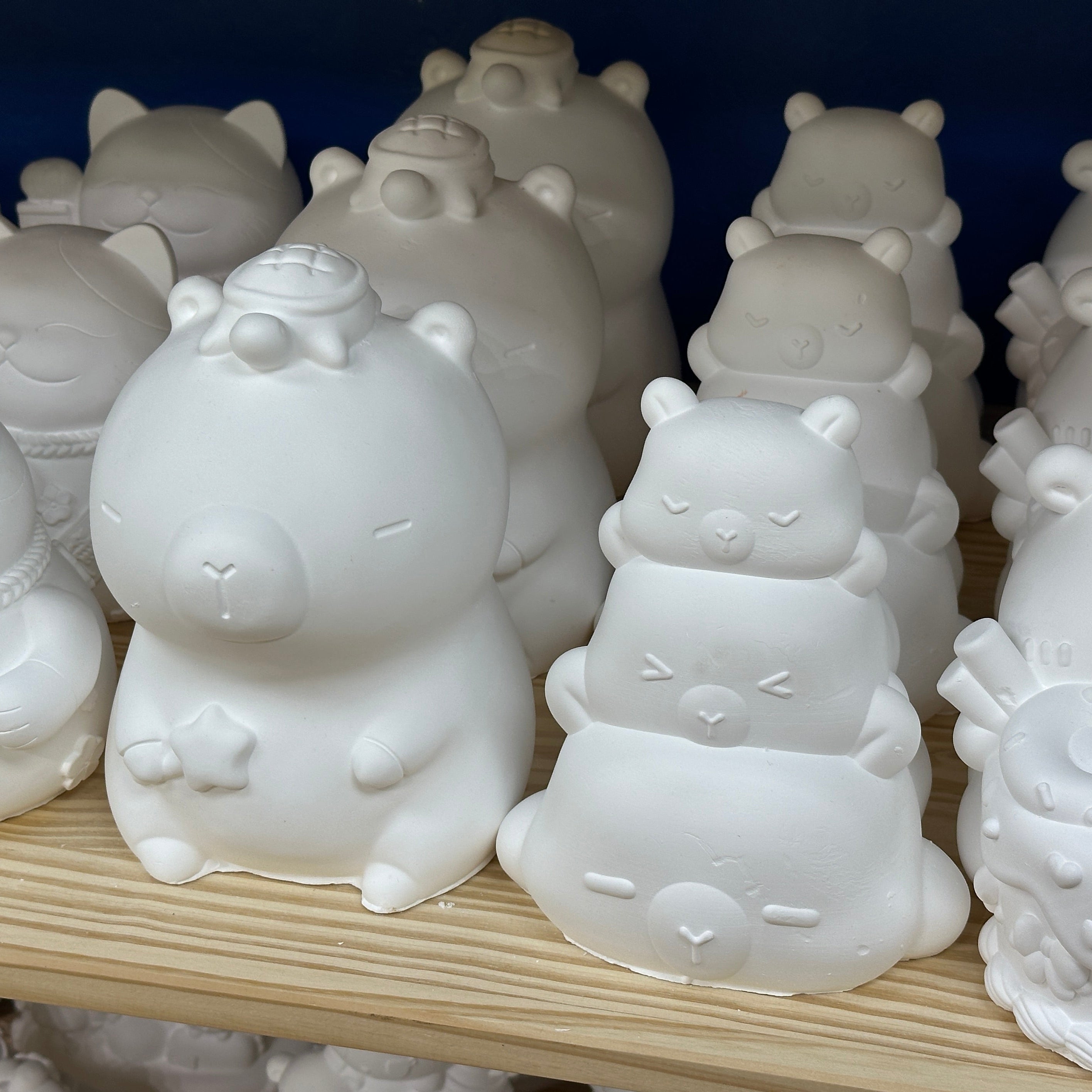 Paintable plaster sculptures;Colorful, easy, and very popular for team events.