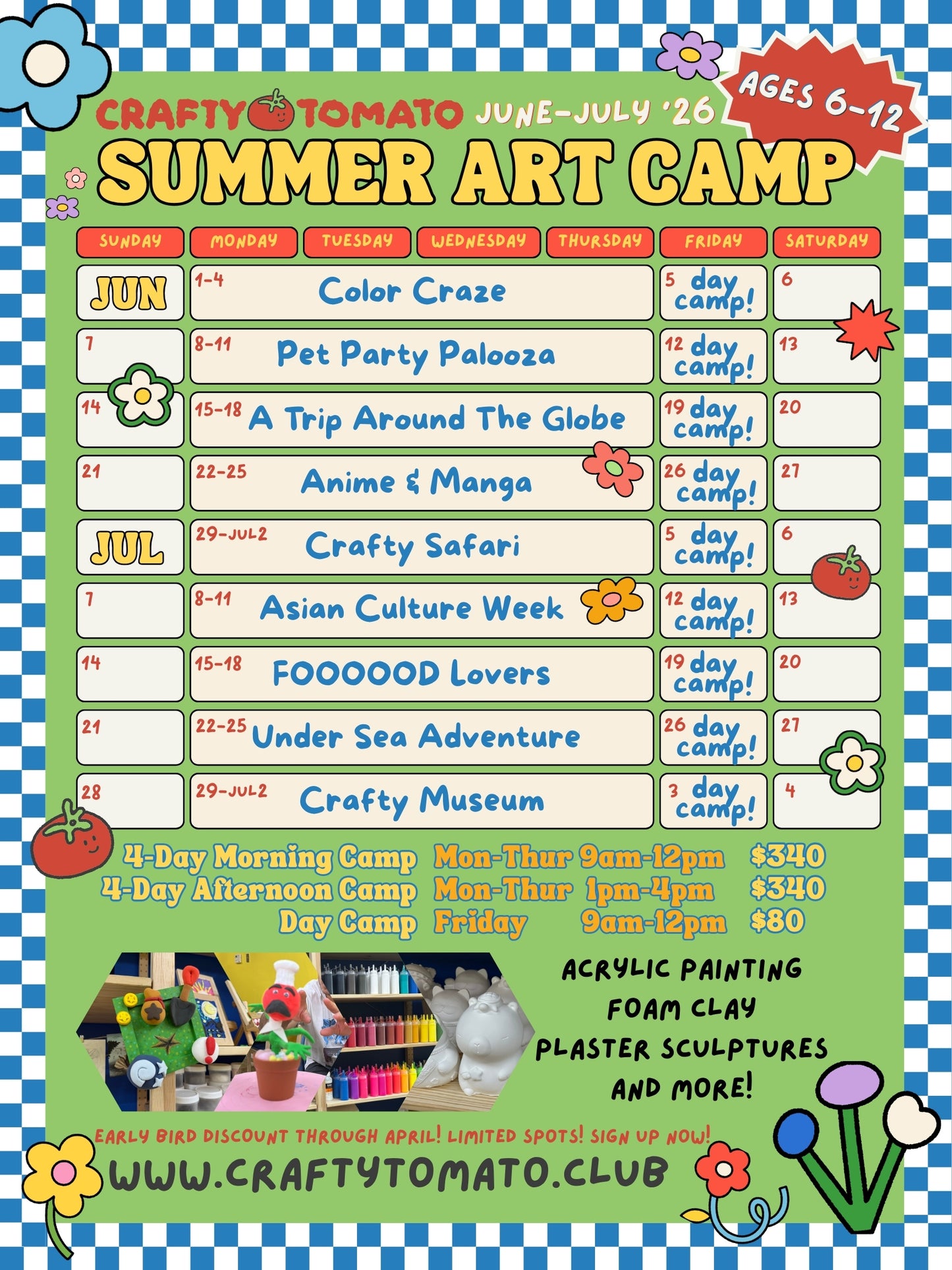 Crafty Tomato Summer Art Camp (Ages 6–12)