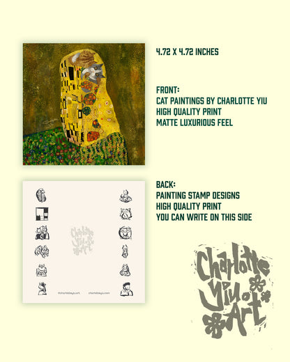 Illustrated Cat Postcard Set of 12 Masterpieces Reimagined