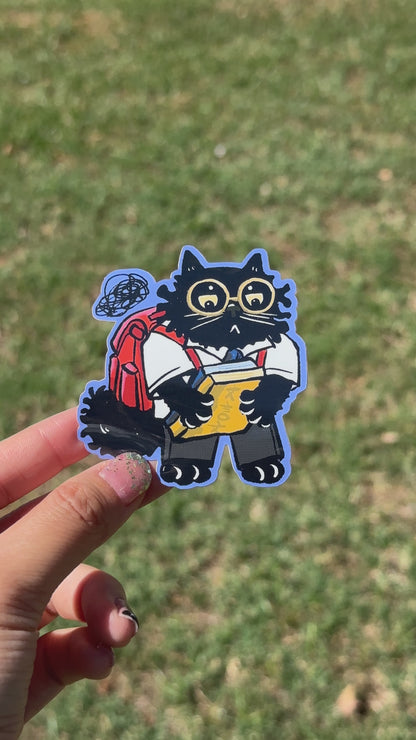 Scholar Cat Sticker